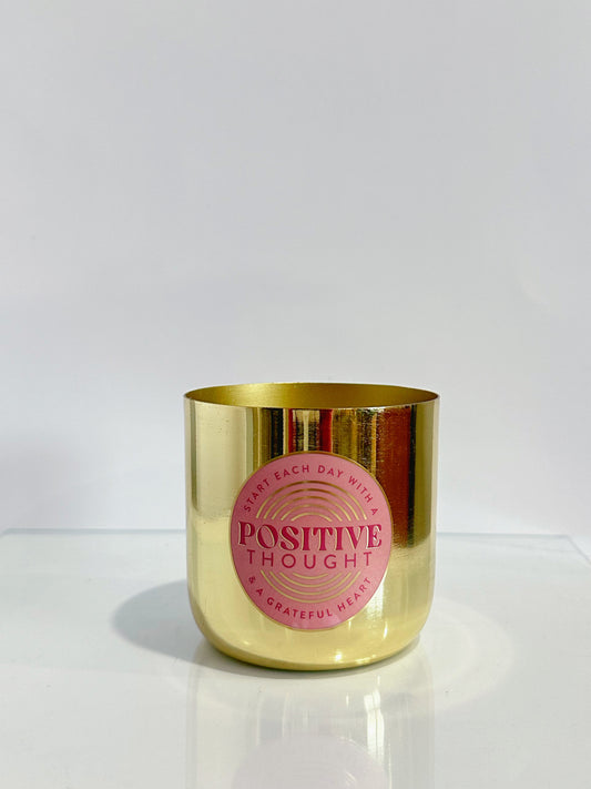 Positive Thoughts Inspirational Quote Candle